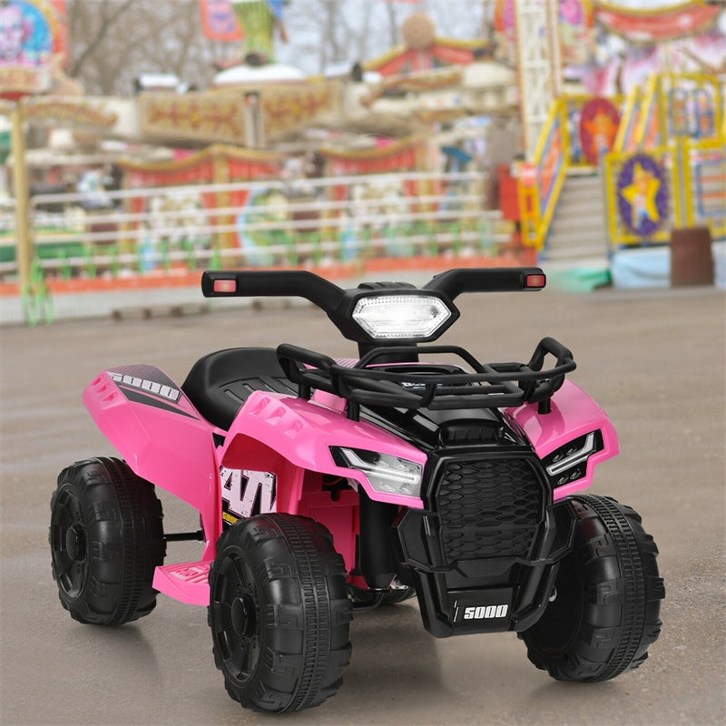 Kids Ride On ATV Quad Car 6V Battery Powered Electric Vehicle with LED Light and MP3