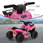 Kids Ride On ATV Quad Car 6V Battery Powered Electric Vehicle with LED Light and MP3