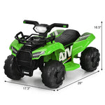 Kids Ride On ATV Quad Car 6V Battery Powered Electric Vehicle with LED Light and MP3