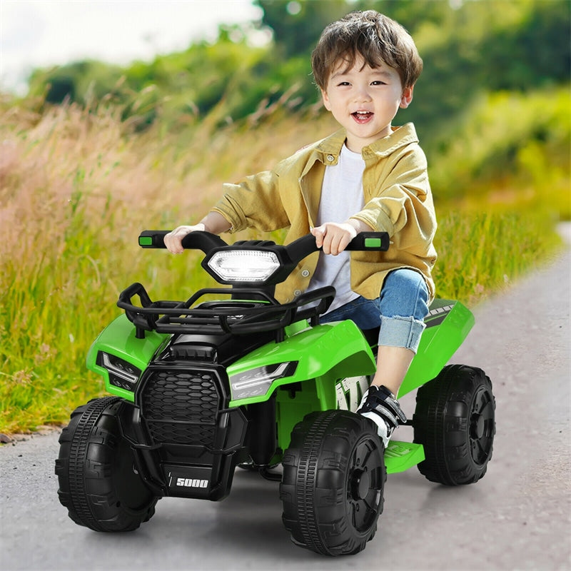 Kids Ride On ATV Quad Car 6V Battery Powered Electric Vehicle with LED Light and MP3