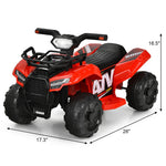 Kids Ride On ATV Quad Car 6V Battery Powered Electric Vehicle with LED Light and MP3