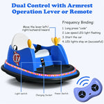 12V Electric Kids Ride On Bumper Car 360° Spin Toddler Bumper Car with Remote Control, Dual Joysticks & Flashing Lights