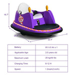 12V Electric Kids Ride On Bumper Car 360° Spin Toddler Bumper Car with Remote Control, Dual Joysticks & Flashing Lights