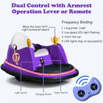 12V Electric Kids Ride On Bumper Car 360° Spin Toddler Bumper Car with Remote Control, Dual Joysticks & Flashing Lights