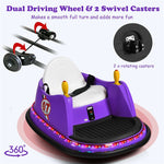 12V Electric Kids Ride On Bumper Car 360° Spin Toddler Bumper Car with Remote Control, Dual Joysticks & Flashing Lights