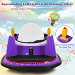 12V Electric Kids Ride On Bumper Car 360° Spin Toddler Bumper Car with Remote Control, Dual Joysticks & Flashing Lights