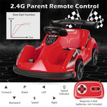 Kids Electric Go Kart 6V Battery Powered Ride-on Race Car 4 Wheel Formula Racer with Remote Control & Music