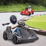 Kids Electric Go Kart 6V Battery Powered Ride-on Race Car 4 Wheel Formula Racer with Remote Control & Music