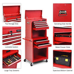 6-Drawer Rolling Tool Chest 3-in-1 Tool Storage Cabinet Toolbox Organizer with Auto Locking System & Lockable Wheels