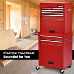 6-Drawer Rolling Tool Chest 3-in-1 Tool Storage Cabinet Toolbox Organizer with Auto Locking System & Lockable Wheels