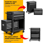 6-Drawer Rolling Tool Chest 3-in-1 Tool Storage Cabinet Toolbox Organizer with Auto Locking System & Lockable Wheels