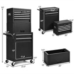 6-Drawer Rolling Tool Chest 3-in-1 Tool Storage Cabinet Toolbox Organizer with Auto Locking System & Lockable Wheels