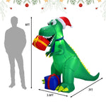 6ft Christmas Inflatable Dinosaur with Waterproof LED Lights & Built-in Powerful Blower for Indoor Outdoor Decoration