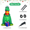 6ft Christmas Inflatable Dinosaur with Waterproof LED Lights & Built-in Powerful Blower for Indoor Outdoor Decoration