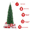 6ft Pencil Christmas Tree Slim Artificial Xmas Tree with 400 PVC Branch Tips & Foldable Metal Stand