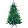 6ft Pre-lit Artificial Christmas Tree Hinged Xmas Tree with 420 APP Controlled Color Changing LED Lights & Folding Metal Stand