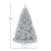 6FT Silver Artificial Christmas Tree Unlit Hinged Full Tree with Metal Stand, Electroplated Technology for Indoor Outdoor Holiday Decor