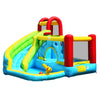 6 in 1 Inflatable Water Slide Bounce House Splash Pool Climbing Wall Basketball Hoop with 480W Blower