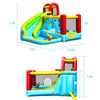 6 in 1 Inflatable Water Slide Bounce House Splash Pool Climbing Wall Basketball Hoop with 480W Blower