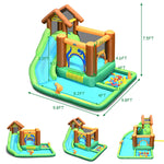 7 in 1 Kids Inflatable Water Slide Bounce House Splash Pool without Blower