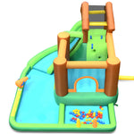 7 in 1 Kids Inflatable Water Slide Bounce House Splash Pool without Blower