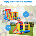 6 in 1 Kids Inflatable Water Slide Jumping Castle Splash Pool with 740W Blower