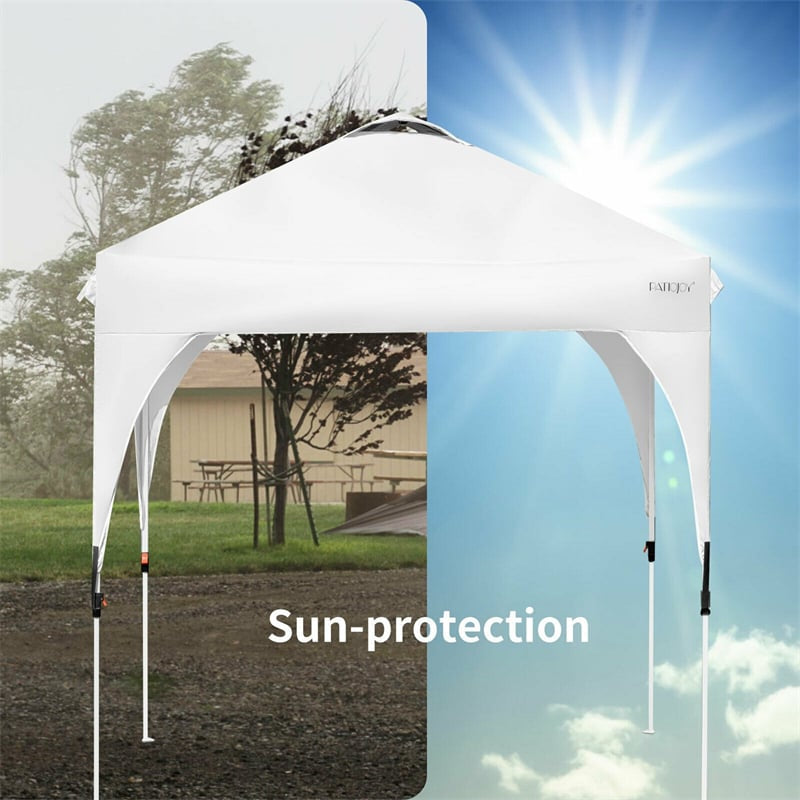 6.6' x 6.6' Outdoor Pop-up Canopy Tent Height Adjustable with Roller Bag