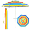 7.2 FT Portable Outdoor Beach Umbrella with Sand Anchor, Tilted Pole & Carrying Bag