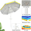 7.2 FT Portable Outdoor Beach Umbrella with Sand Anchor, Tilted Pole & Carrying Bag