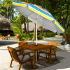 7.2 FT Portable Outdoor Beach Umbrella with Sand Anchor, Tilted Pole & Carrying Bag