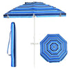 7.2 FT Portable Outdoor Beach Umbrella with Sand Anchor, Tilted Pole & Carrying Bag