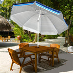 7.2 FT Portable Outdoor Beach Umbrella with Sand Anchor, Tilted Pole & Carrying Bag