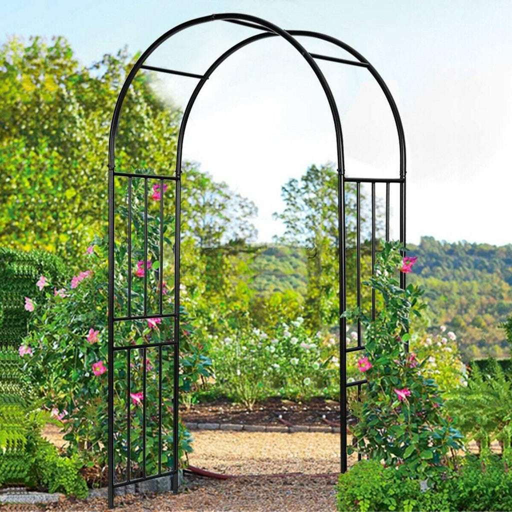 7.2Ft Outdoor Metal Garden Arch Pergola Arbor for Wedding Lawn Decoration - Bestoutdor