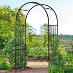 7.2Ft Outdoor Metal Garden Arch Pergola Arbor for Wedding Lawn Decoration - Bestoutdor