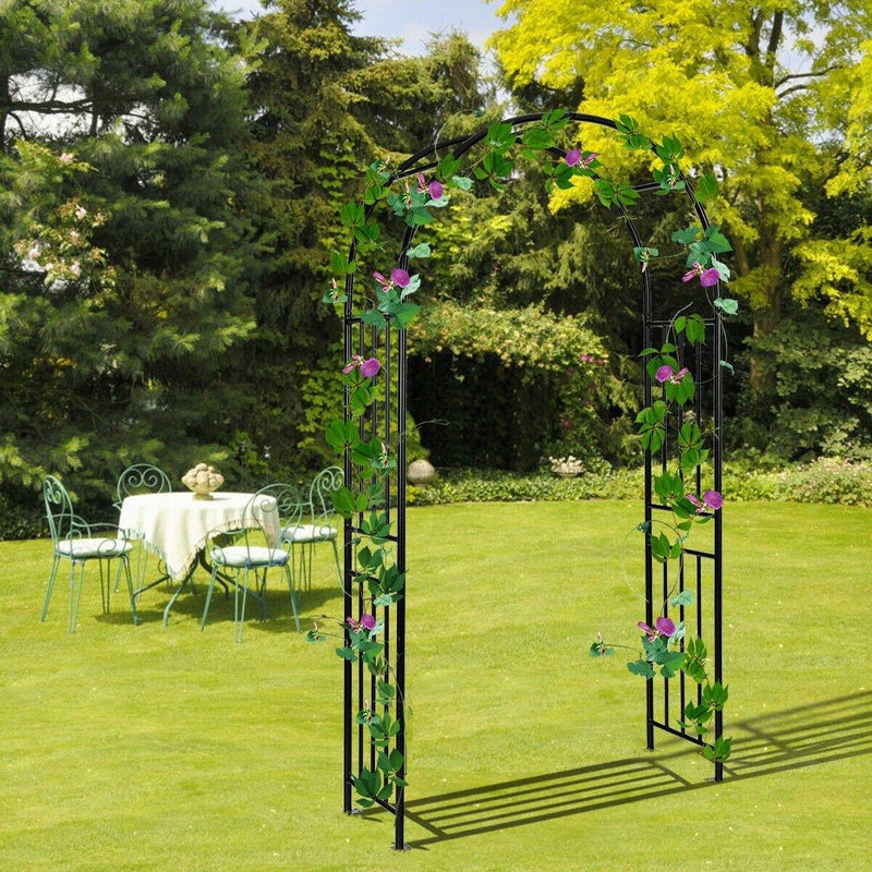 7.2Ft Outdoor Metal Garden Arch Pergola Arbor for Wedding Lawn Decoration - Bestoutdor