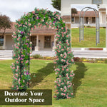 7.2Ft Outdoor Metal Garden Arch Pergola Arbor for Wedding Lawn Decoration - Bestoutdor