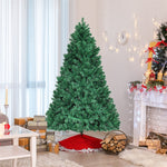 7.5FT Pre-Lit Artificial Christmas Tree Green Hinged Xmas Tree with 400 Warm White LED Lights, 1346 Branch Tips & Metal Foldable Stand