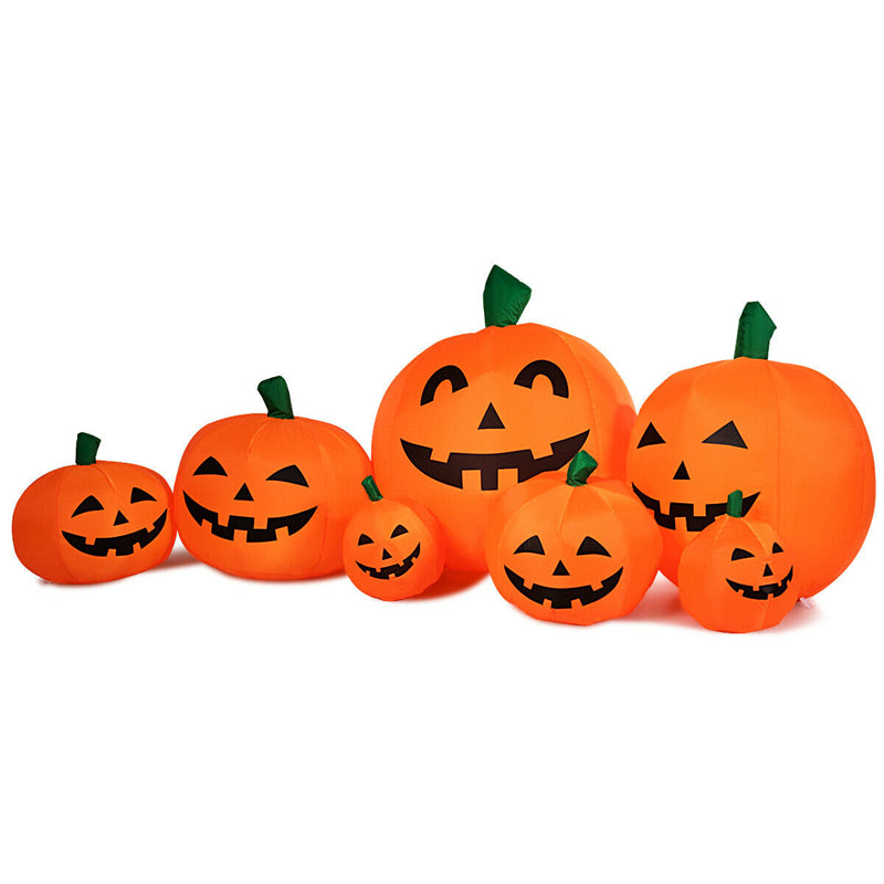 7.5FT Halloween Inflatable 7 Pumpkins Patch with Built-in LED Lights, Blow-Up Jack-o-Lantern for Indoor Outdoor Halloween Decorations