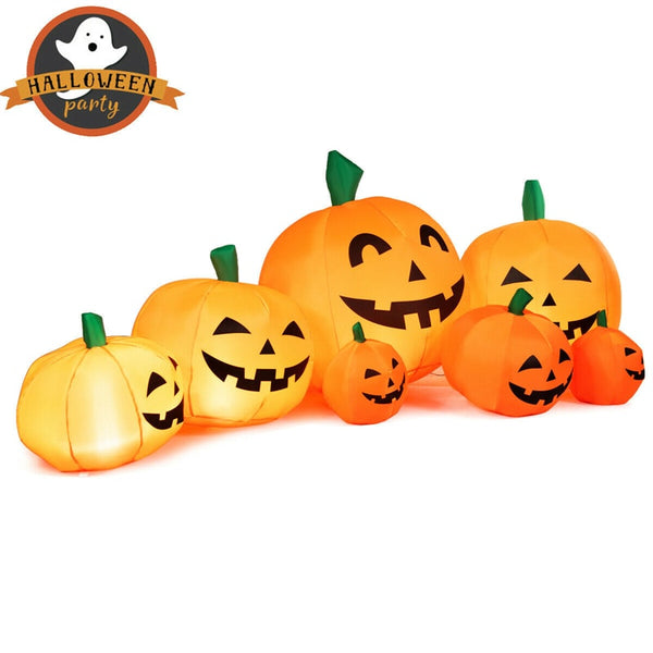 7.5FT Halloween Inflatable 7 Pumpkins Patch with Built-in LED Lights, Blow-Up Jack-o-Lantern for Indoor Outdoor Halloween Decorations