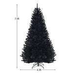 7.5 ft Black Hinged Artificial Halloween Christmas Tree