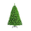 7.5FT Green Flocked Artificial Christmas Tree Unlit Hinged Xmas Tree with Premium 1404 PVC Branch Tips & Metal Stand