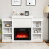 70" Modern Fireplace TV Stand Freestanding Fireplace Mantel with Storage Cabinet for Living Room Bedroom