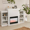 70" Modern Fireplace TV Stand Freestanding Fireplace Mantel with Storage Cabinet for Living Room Bedroom