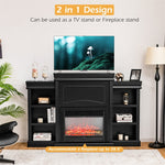 70" Modern Fireplace TV Stand Freestanding Fireplace Mantel with Storage Cabinet for Living Room Bedroom