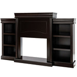 70" Modern Fireplace TV Stand Freestanding Fireplace Mantel with Storage Cabinet for Living Room Bedroom