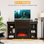 70" Modern Fireplace TV Stand with Storage Shelves for Living Room & Bedroom, Freestanding Mantel for 28.5" Electric Fireplace