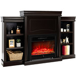 70" Modern Fireplace TV Stand with Storage Shelves for Living Room & Bedroom, Freestanding Mantel for 28.5" Electric Fireplace