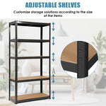 5-Tier Steel Freestanding Shelving Unit 72 Inch Adjustable Garage Storage Rack Open Display Shelf Unit