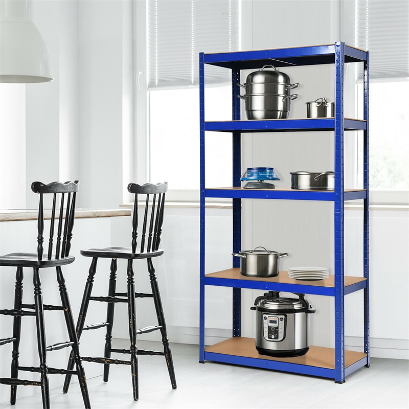 5-Tier Steel Freestanding Shelving Unit 72 Inch Adjustable Garage Storage Rack Open Display Shelf Unit