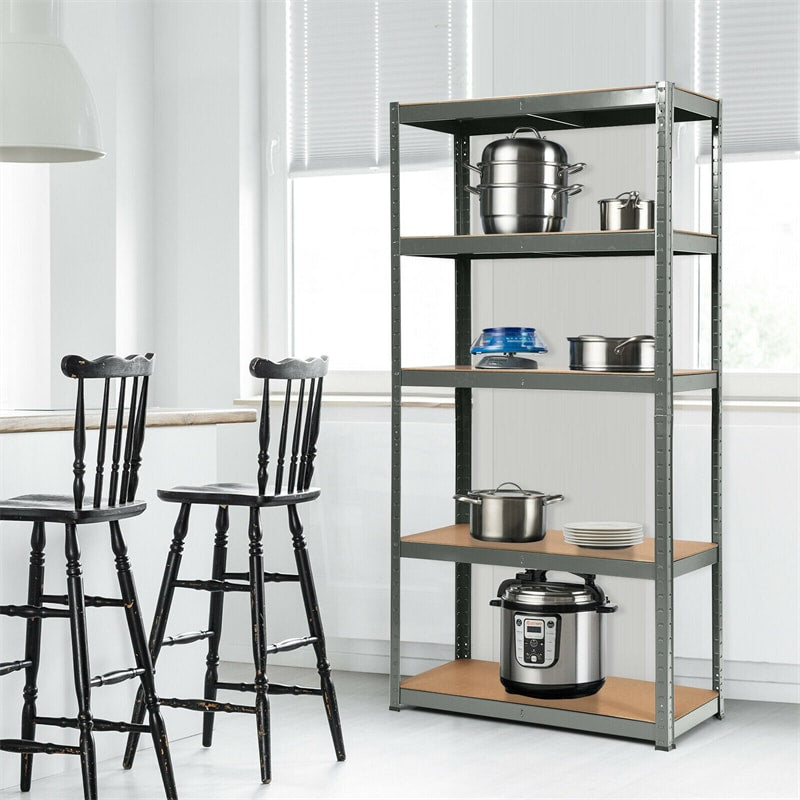 5-Tier Steel Freestanding Shelving Unit 72 Inch Adjustable Garage Storage Rack Open Display Shelf Unit